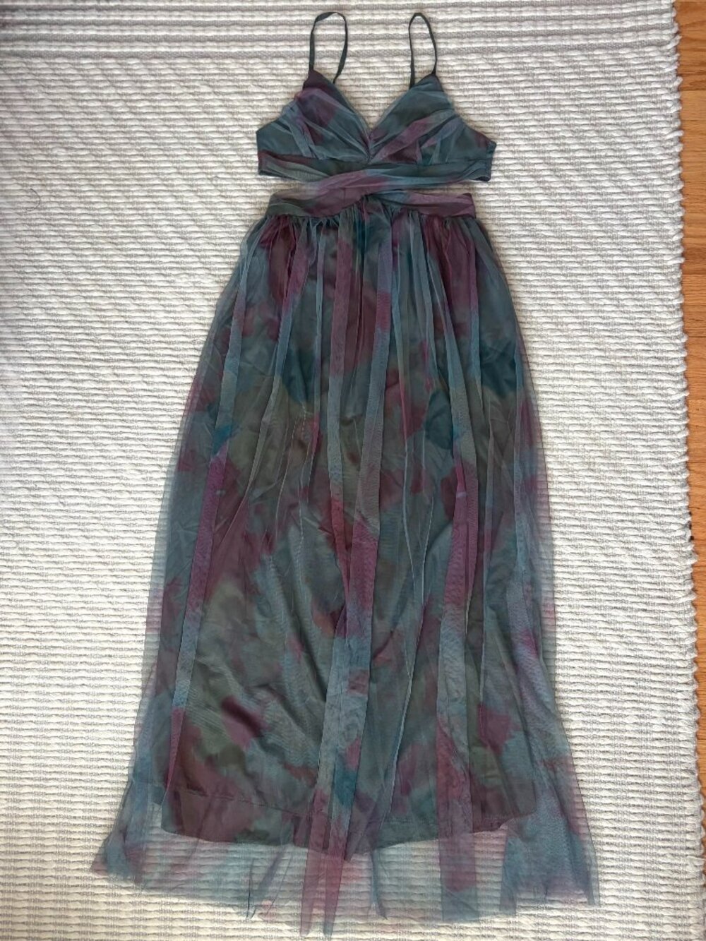 NWOT Green Floral Wedding Guest Strappy Maxi Dress Size S
